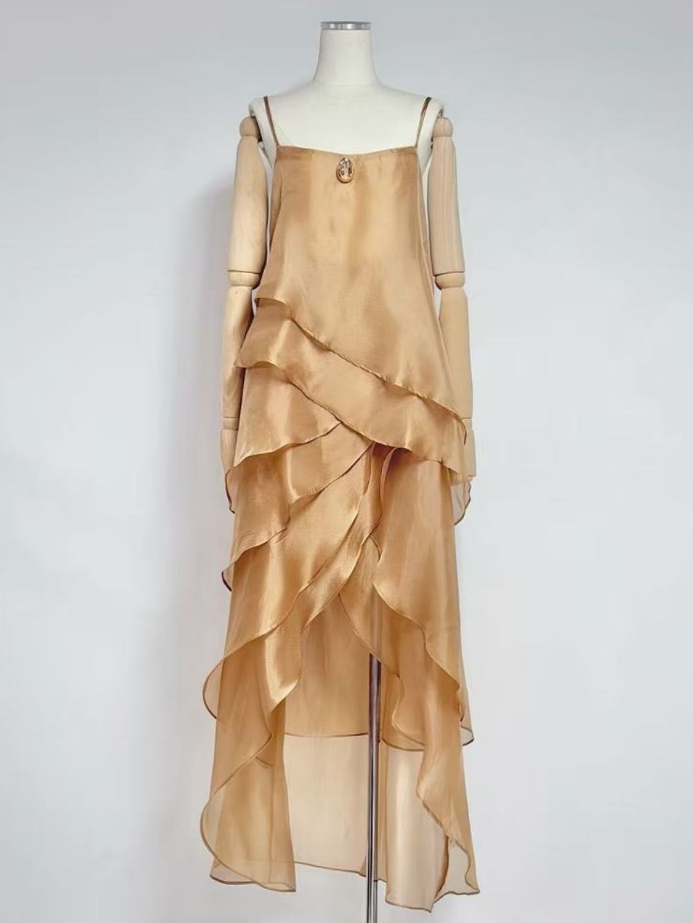 688b19f0e3f6af3976abdc4545bc2a73 Macaria Strappy Layered Maxi Dress