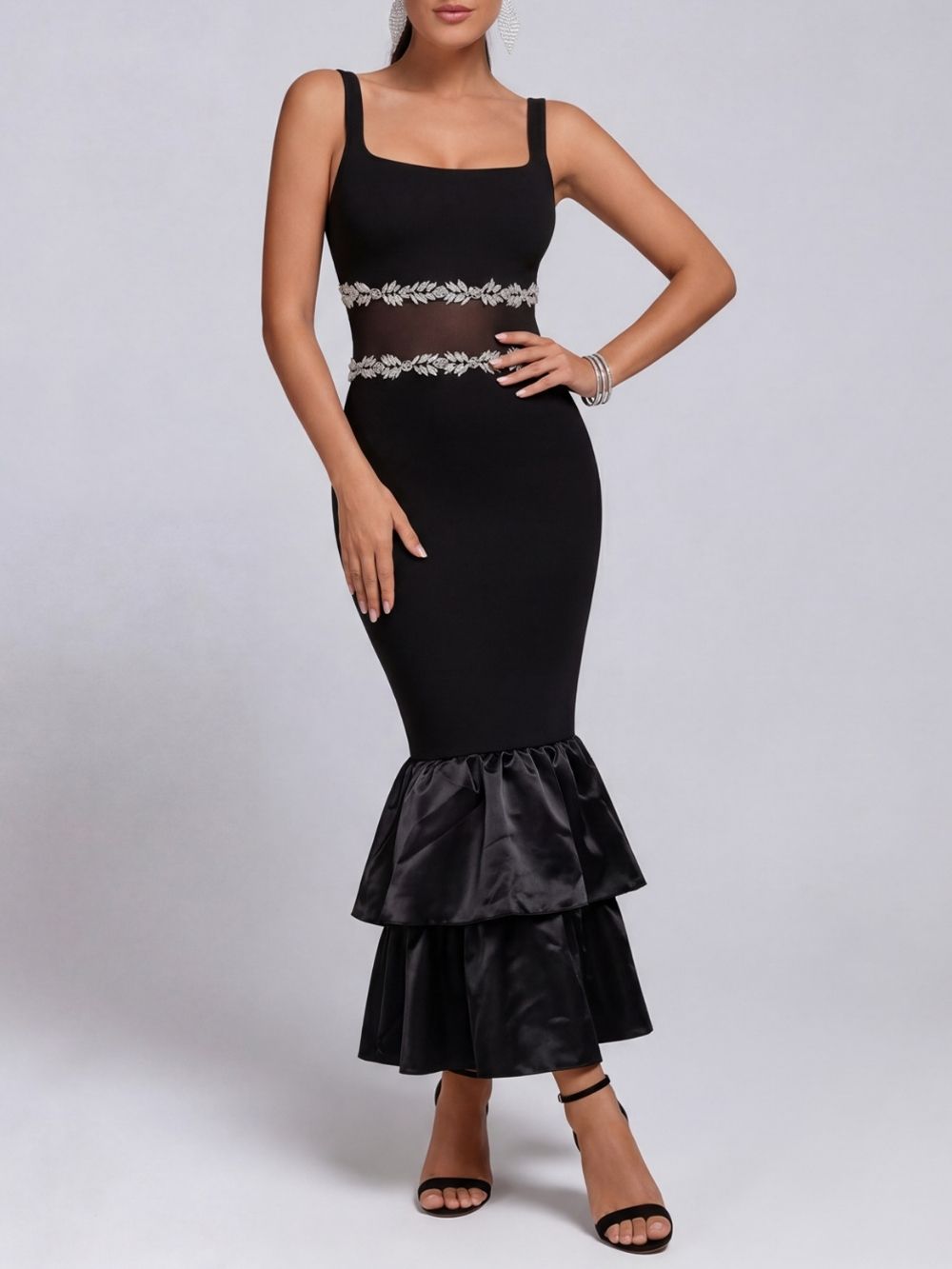 68b8ef78241bfb17a5ce6b7eec68cde6 Majella Black Diamante Bandage Maxi Dress
