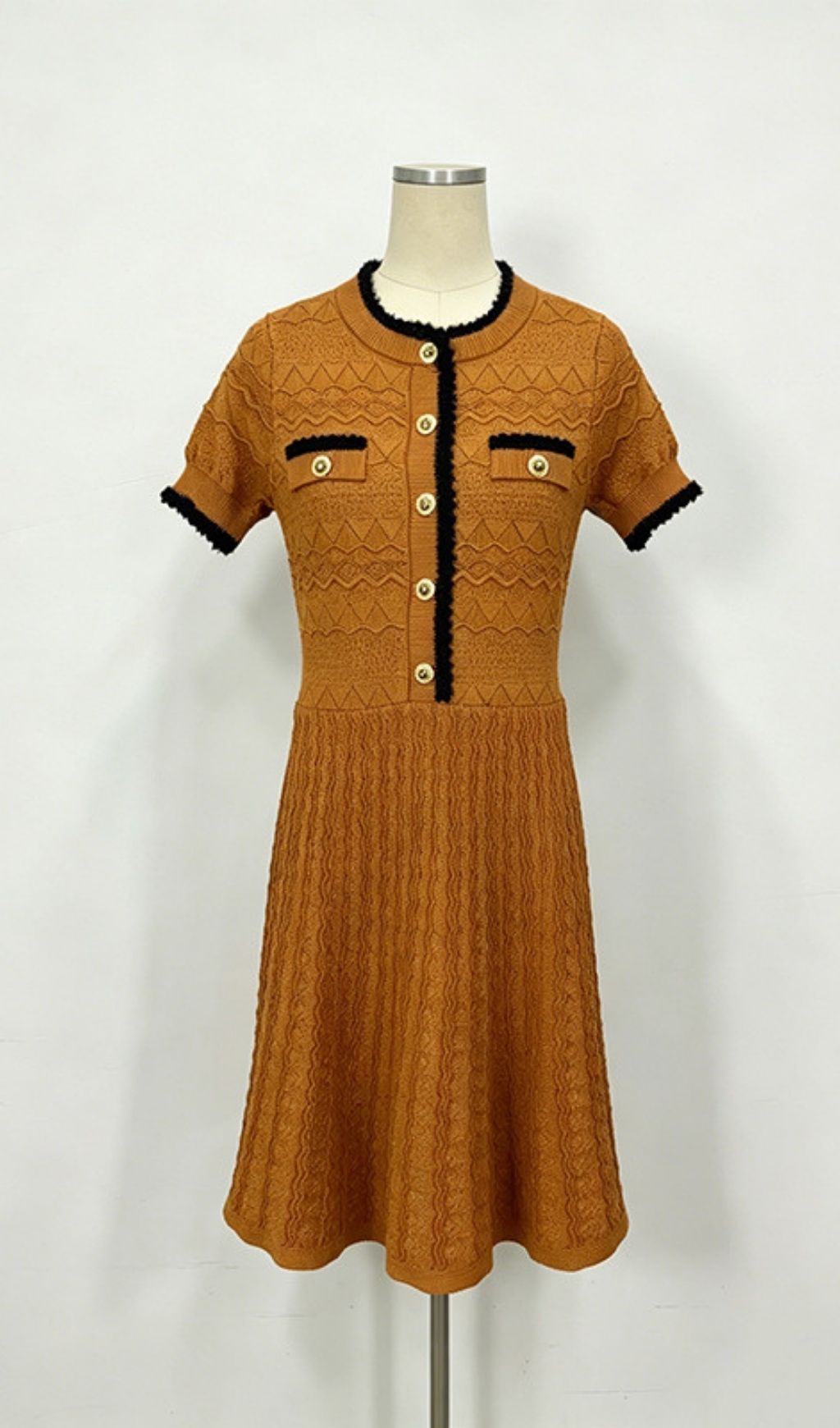 Fashionslee Women Leonida Short Sleeve Knit Mini Dress