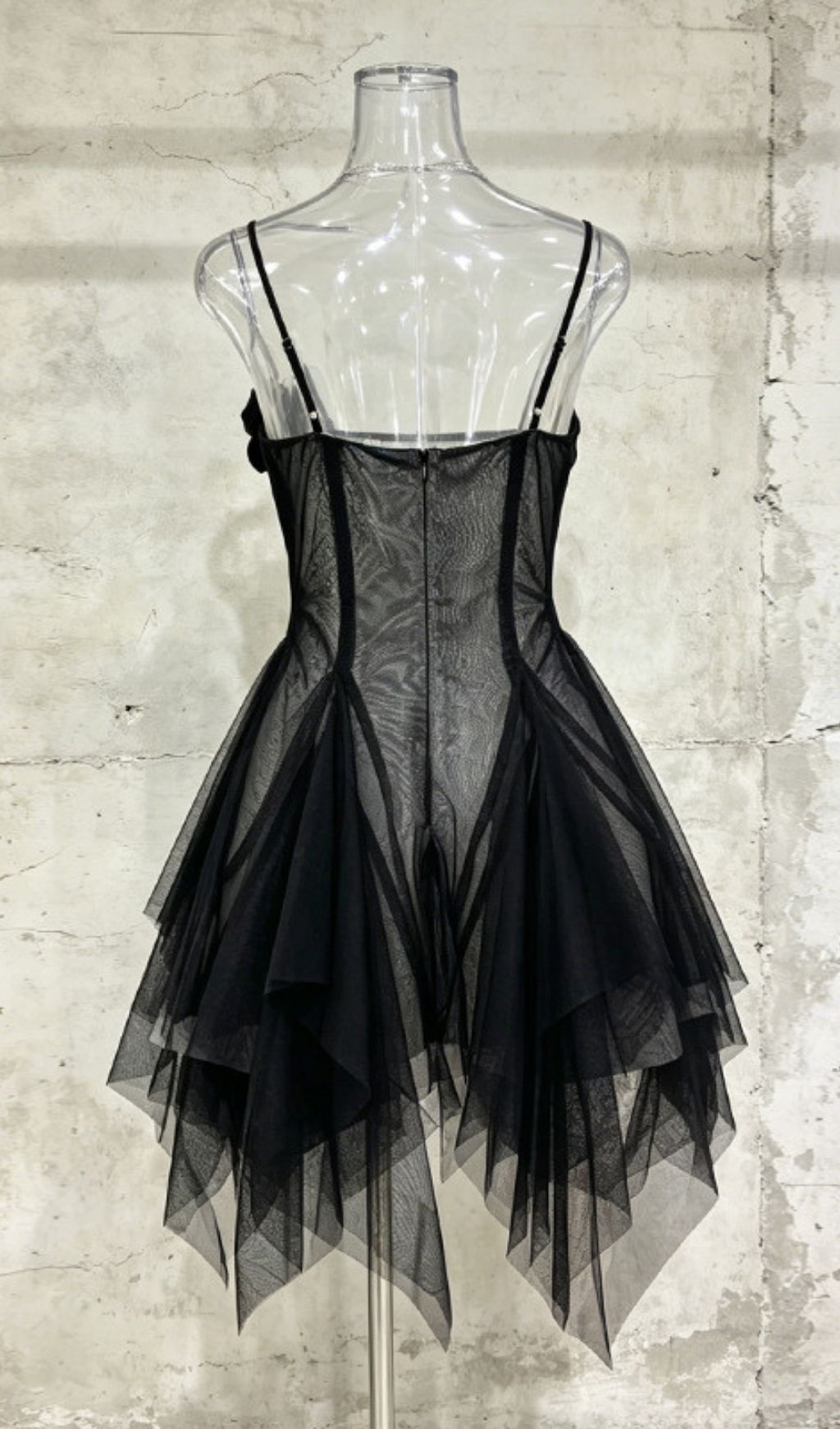 Fashionslee Women Liana Black Mesh Mini Dress