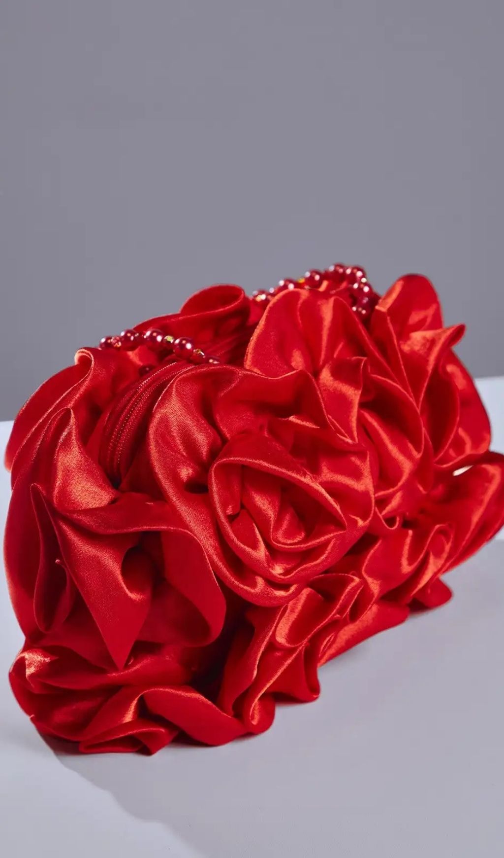 Adahy Flower Satin Bag In Red