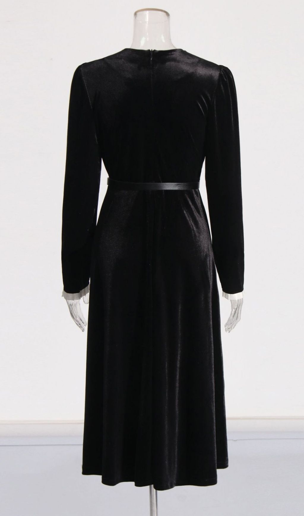 6b6a05ea7f630e08594baf2bbe5aa1f5.jpg Fashionslee Women Macaria Black Bow Diamante Long Sleeve Midi Dress