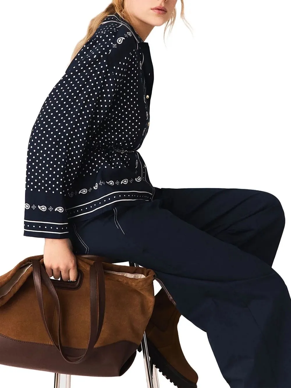 Chain Belt Bandana Print Shirt - OWNCI