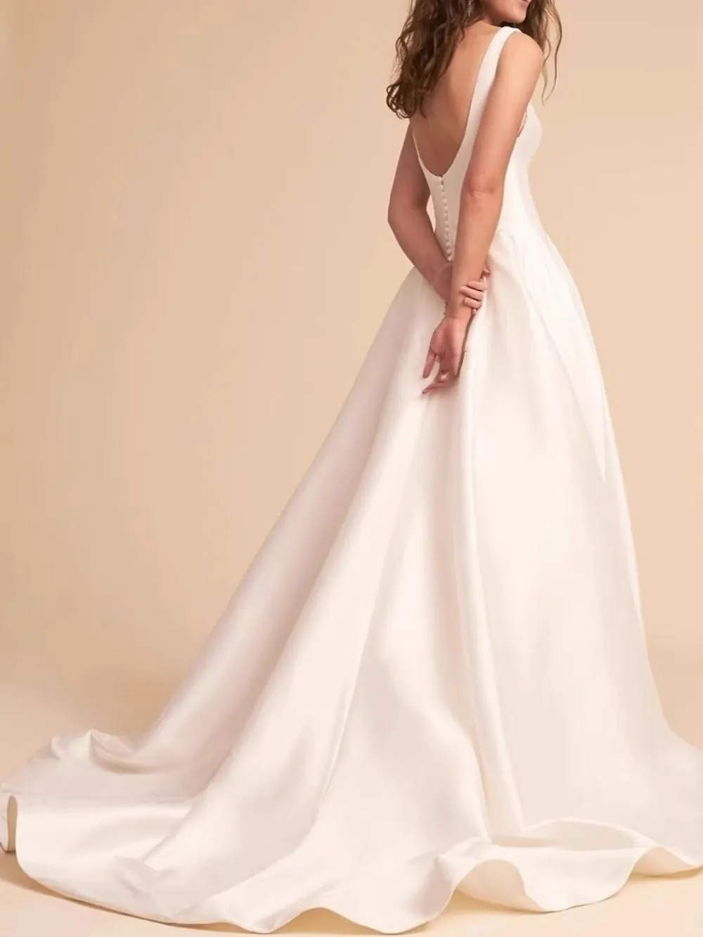 Malea White Satin Wedding Dress