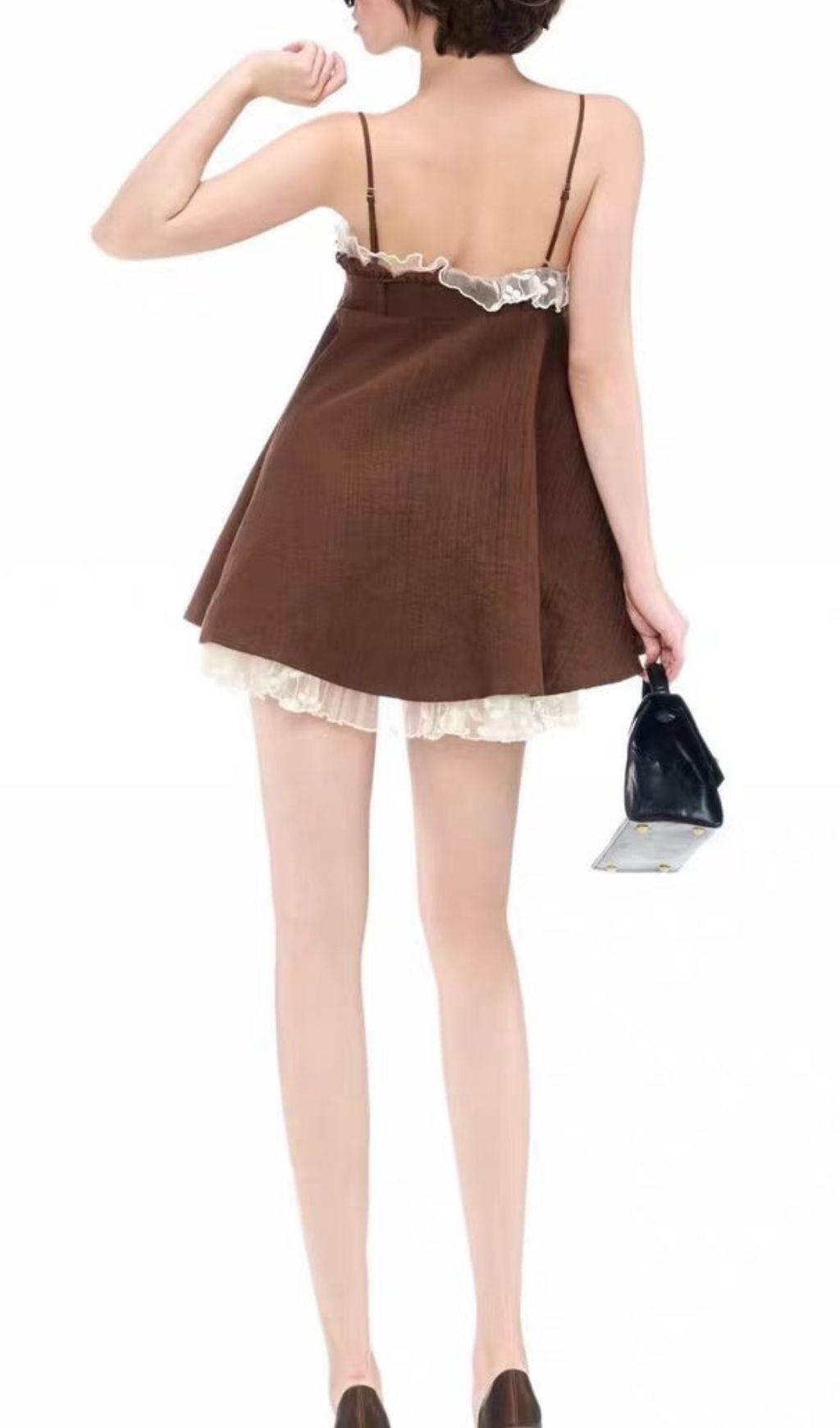 Fashionslee Women Lilibeth Chocolate Mini Dress