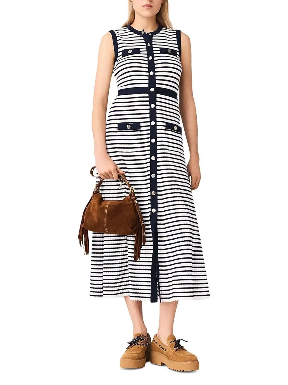 6d94c013ec72bdc93e5125dbdd7665ce Breton Stripe Knit Maxi Dress