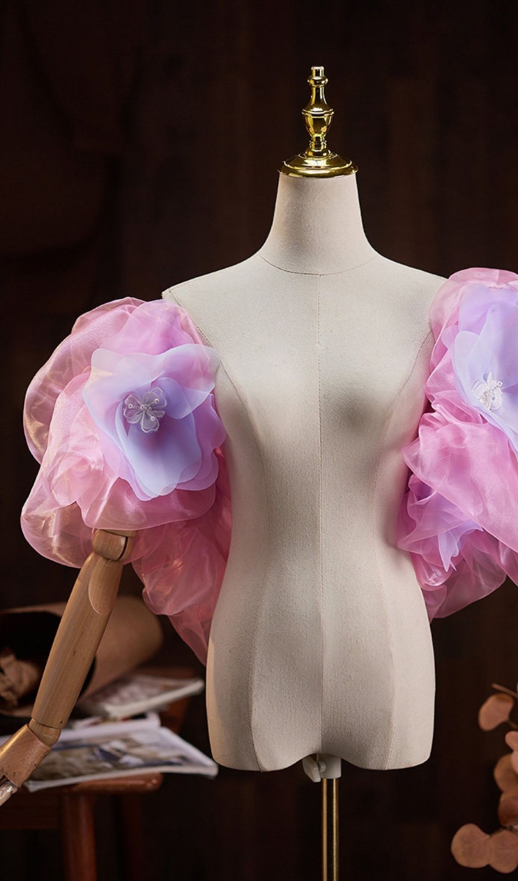 Leiya Pink Flower Shawl