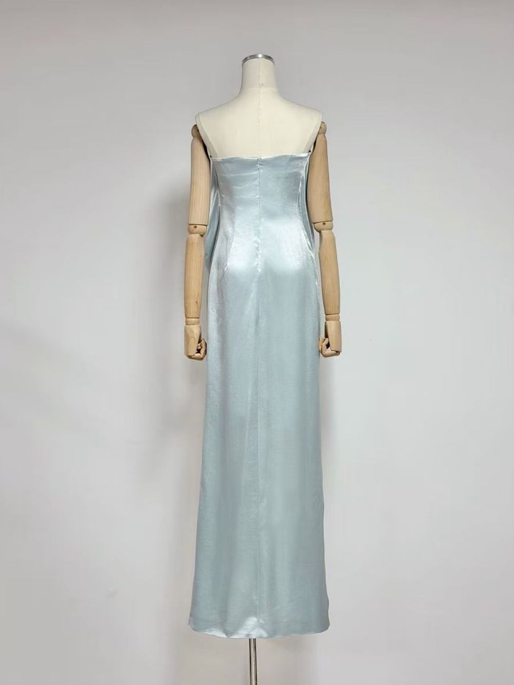70420563f25b2c6cd74a672488f723dd Macadrian Strapless Satin Ruched Maxi Dress