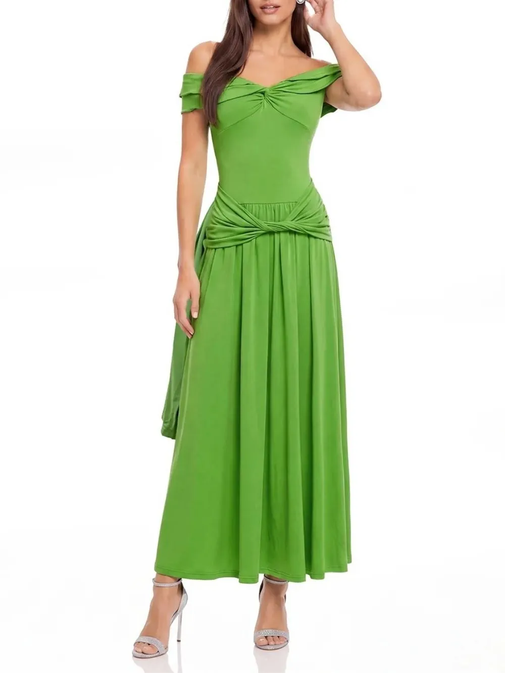 Greta Off Shoulder Twisted Maxi Dress - OWNCI