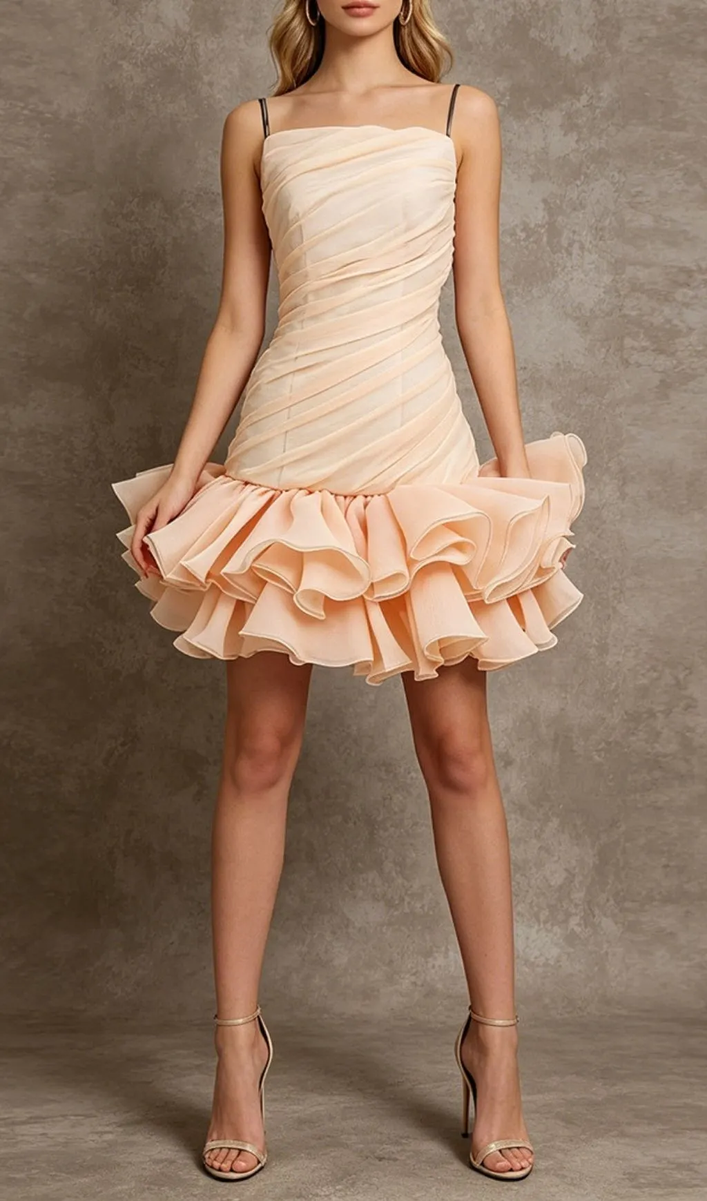 Fashionslee Women Leonore Strappy Ruched Mini Dress