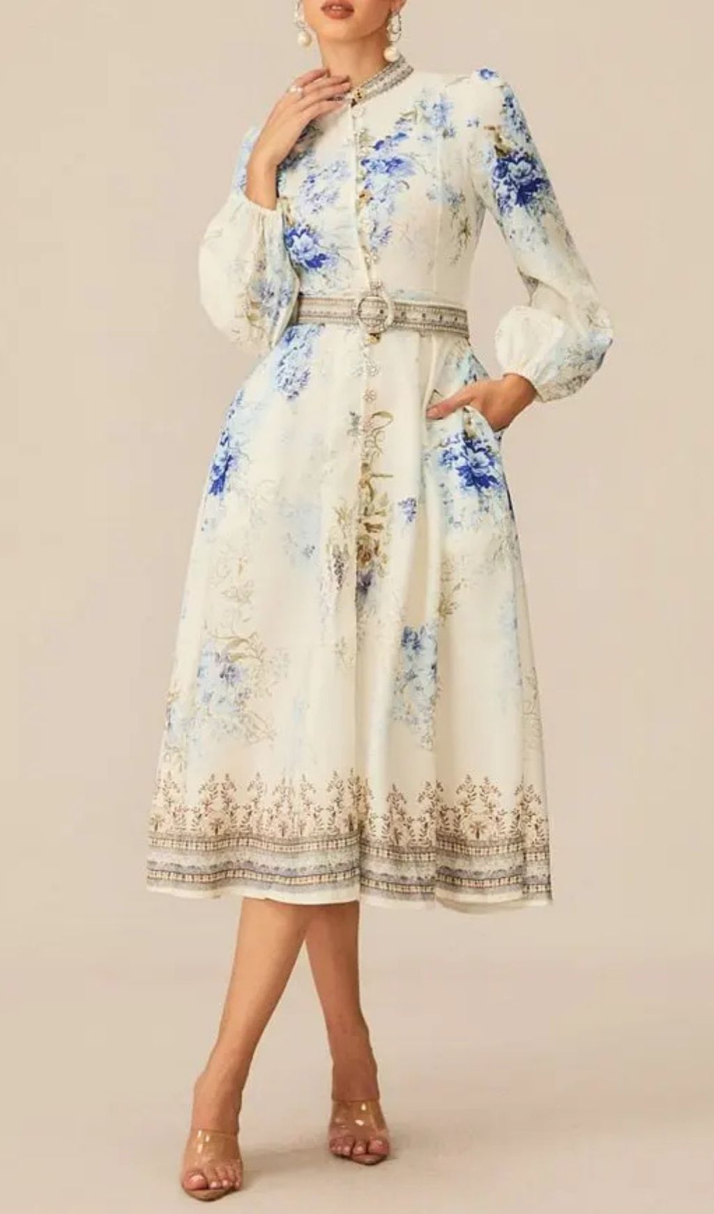 712c54ea41a2dcb91718295e1c92b566 White Floral Print Midi Dress