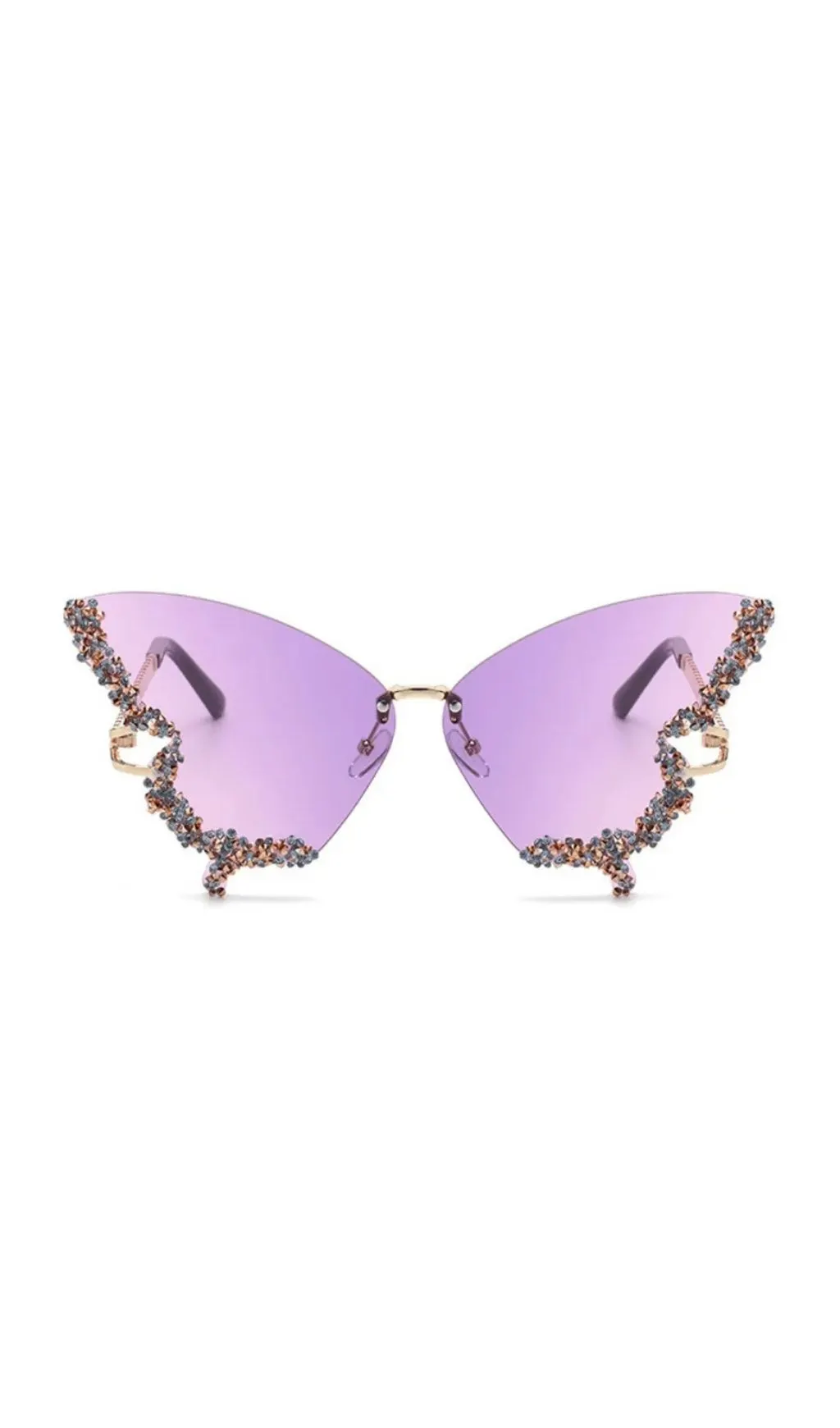 Tierney Purple Butterfly Crystal Sunglasses