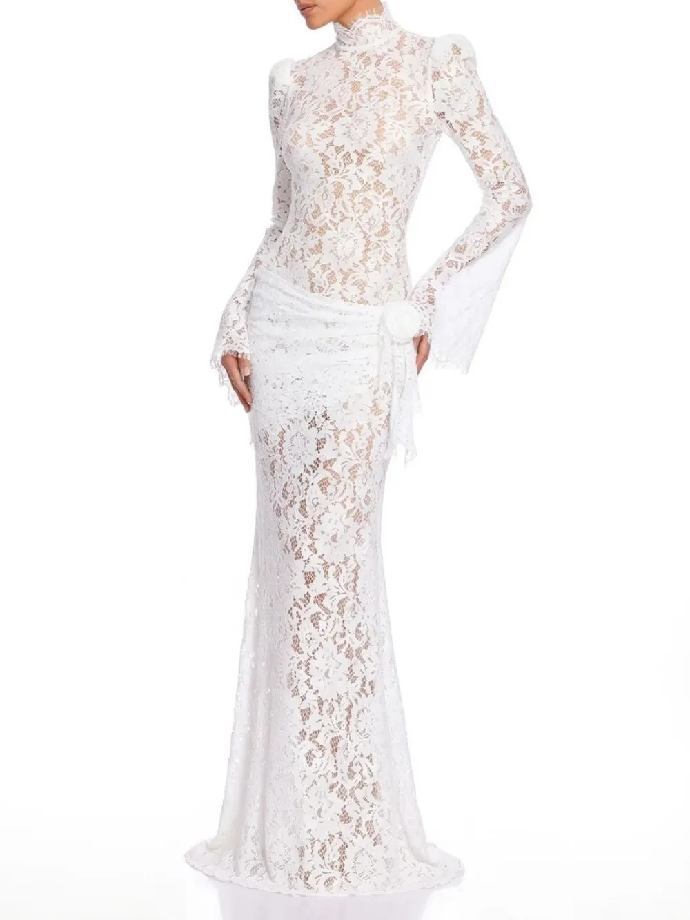 Ferith High Neck Lace Maxi Dress