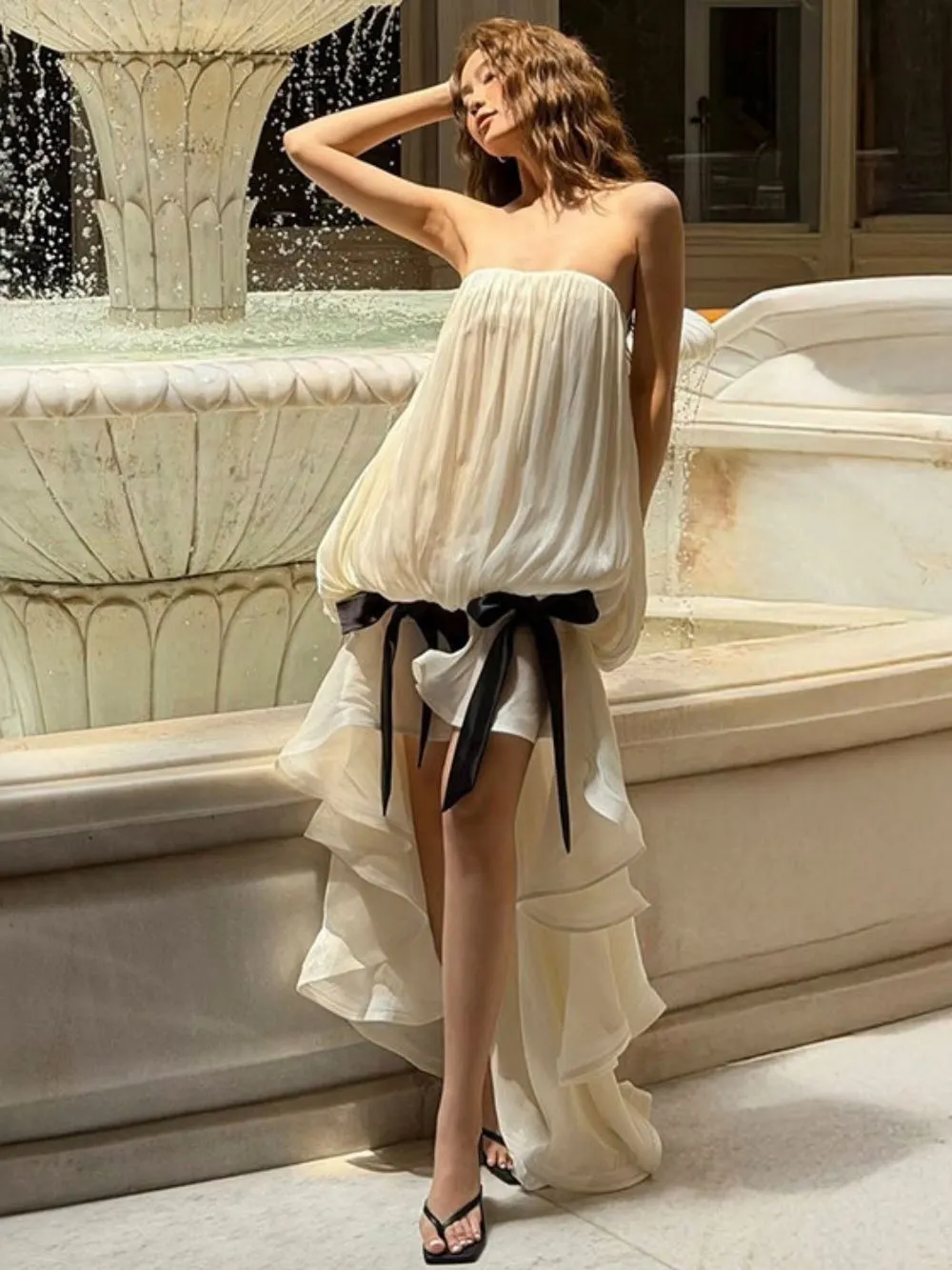 Uldric Strapless Ruched Dress - OWNCI Uldric Strapless Ruched Dress - OWNCI