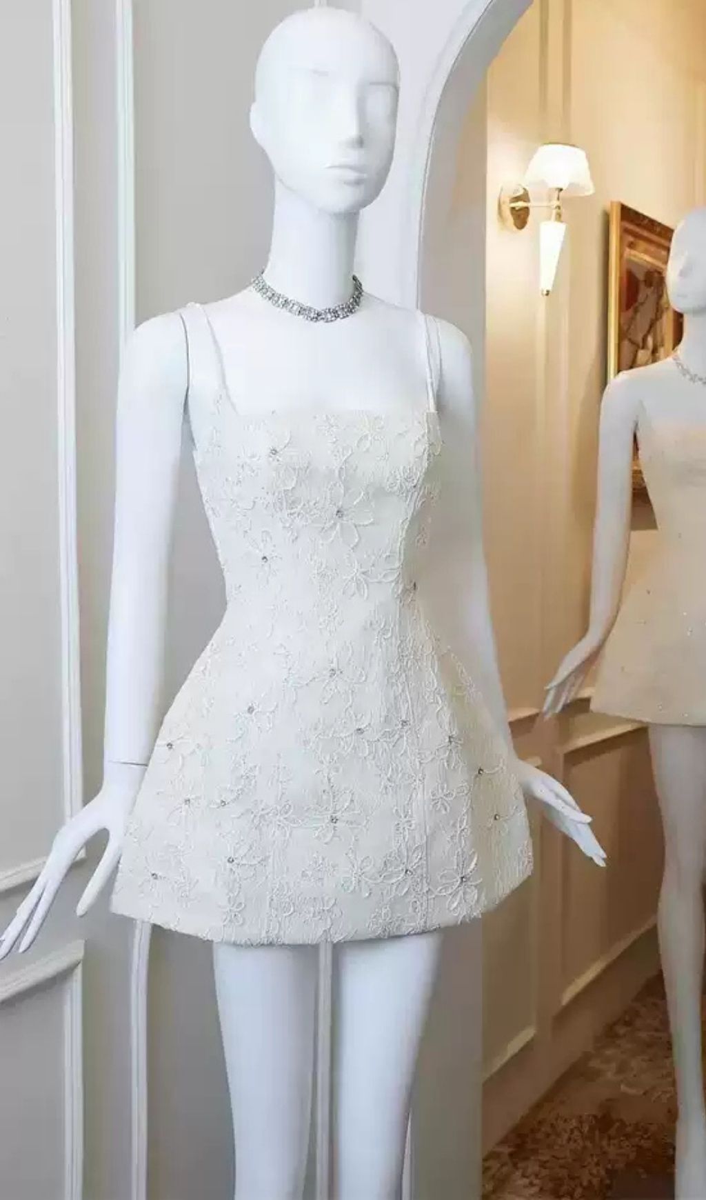 Fashionslee Women Lieve Flower Embroidery Mini Dress