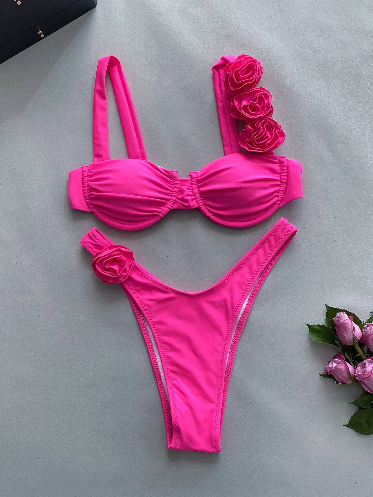 3D Three-Dimensional Flower Split Bikini - OWNCI 3D Three-Dimensional Flower Split Bikini - OWNCI