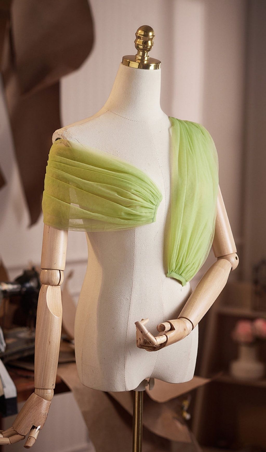 Lei Green DIY Mesh Shawl - OWNCI Lei Green DIY Mesh Shawl - OWNCI