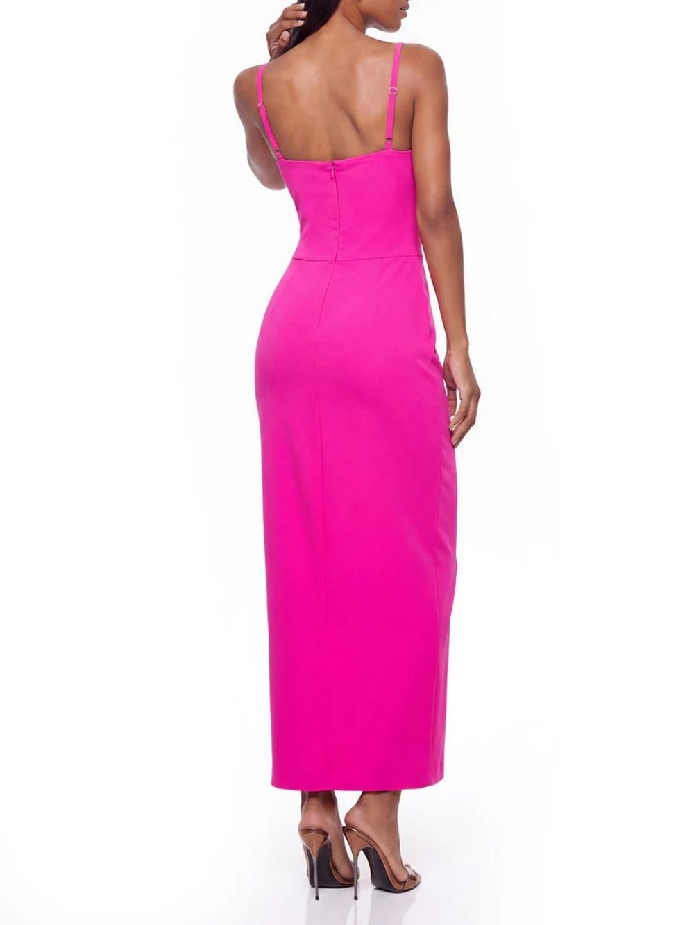 Maiara Pink Flower Embellished Midi Dress - OWNCI