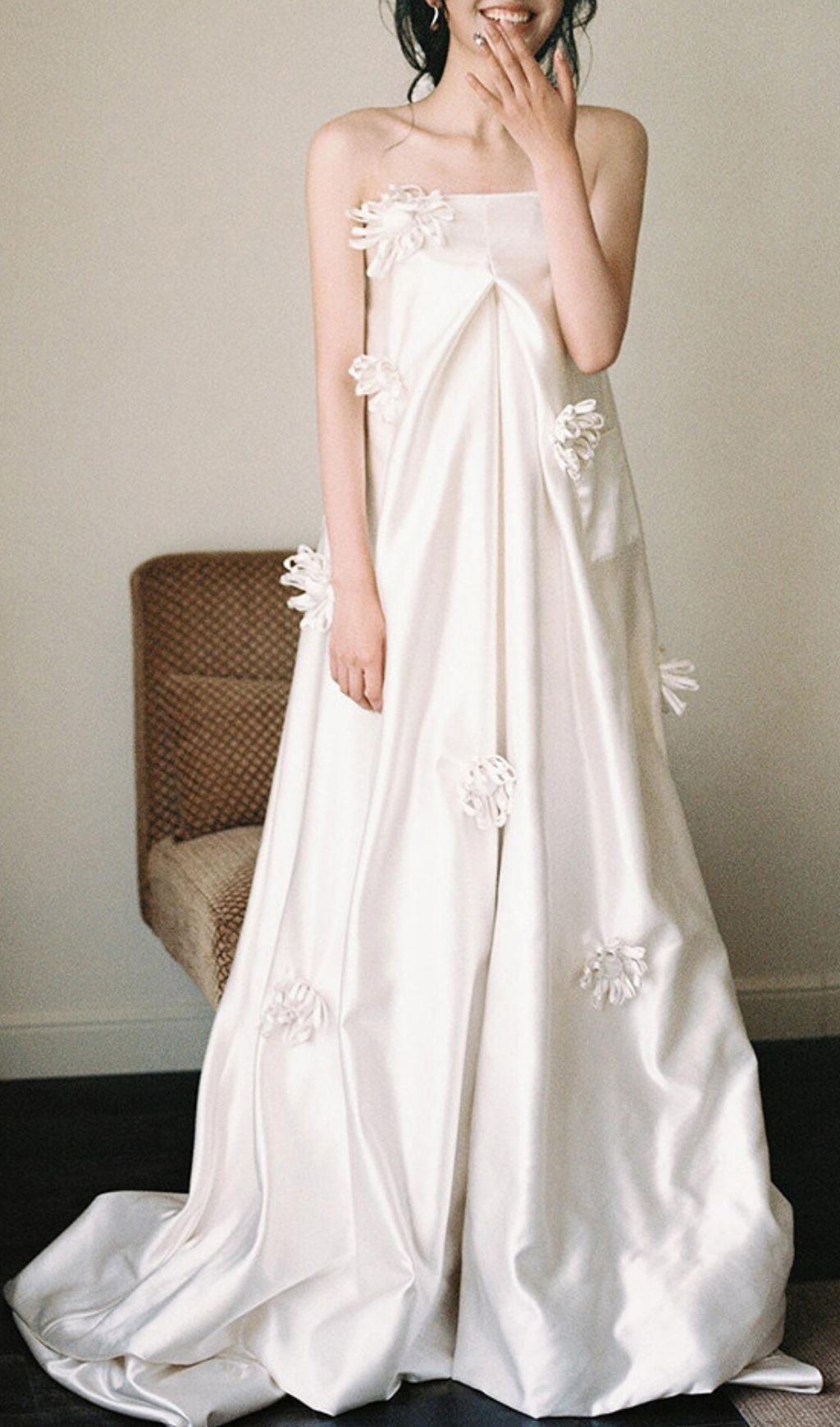 Fashionslee Women Lexa White Strapless Embellished Maxi Dress