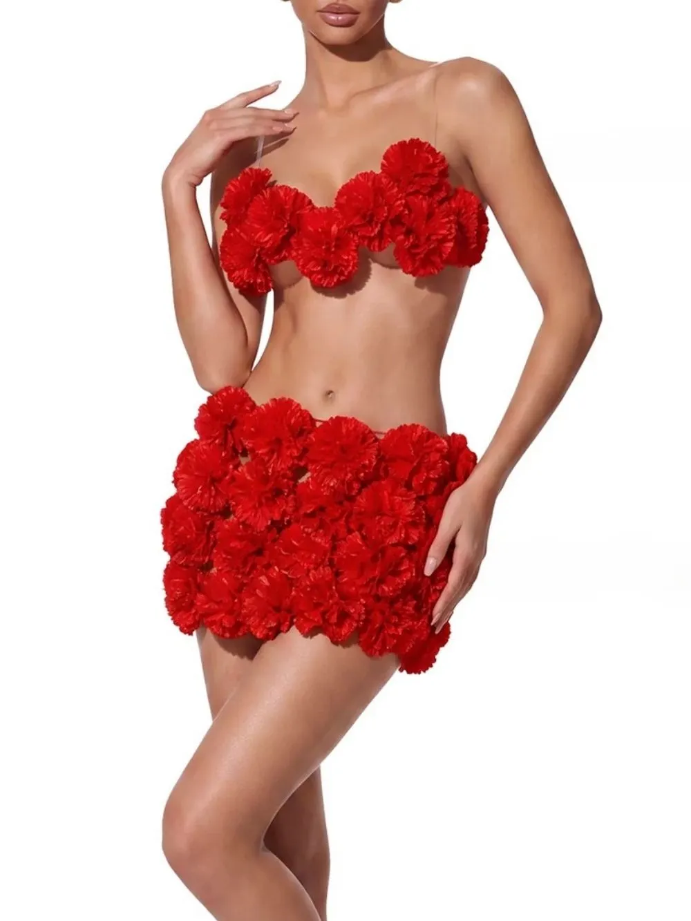 Ralden Strapless Flower Skirt Set - OWNCI Ralden Strapless Flower Skirt Set - OWNCI