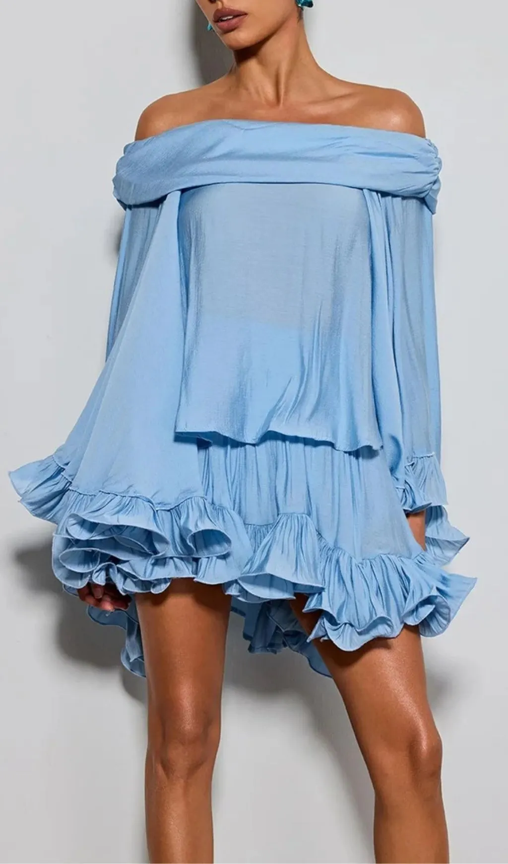 Fashionslee Women Etty Off Shoulder Ruffle Skirts Set