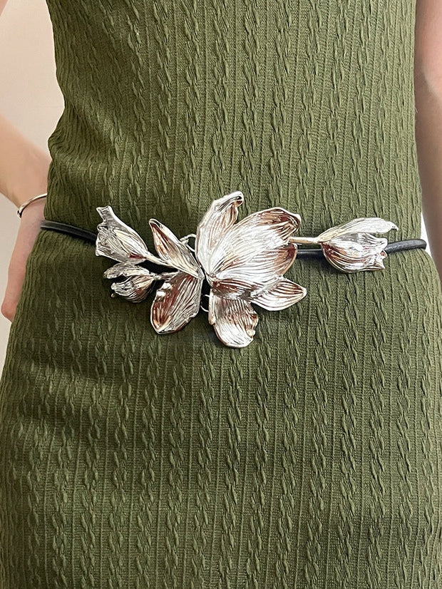 Vintage Gold Tulip Flower Decorative Belt - OWNCI Vintage Gold Tulip Flower Decorative Belt - OWNCI