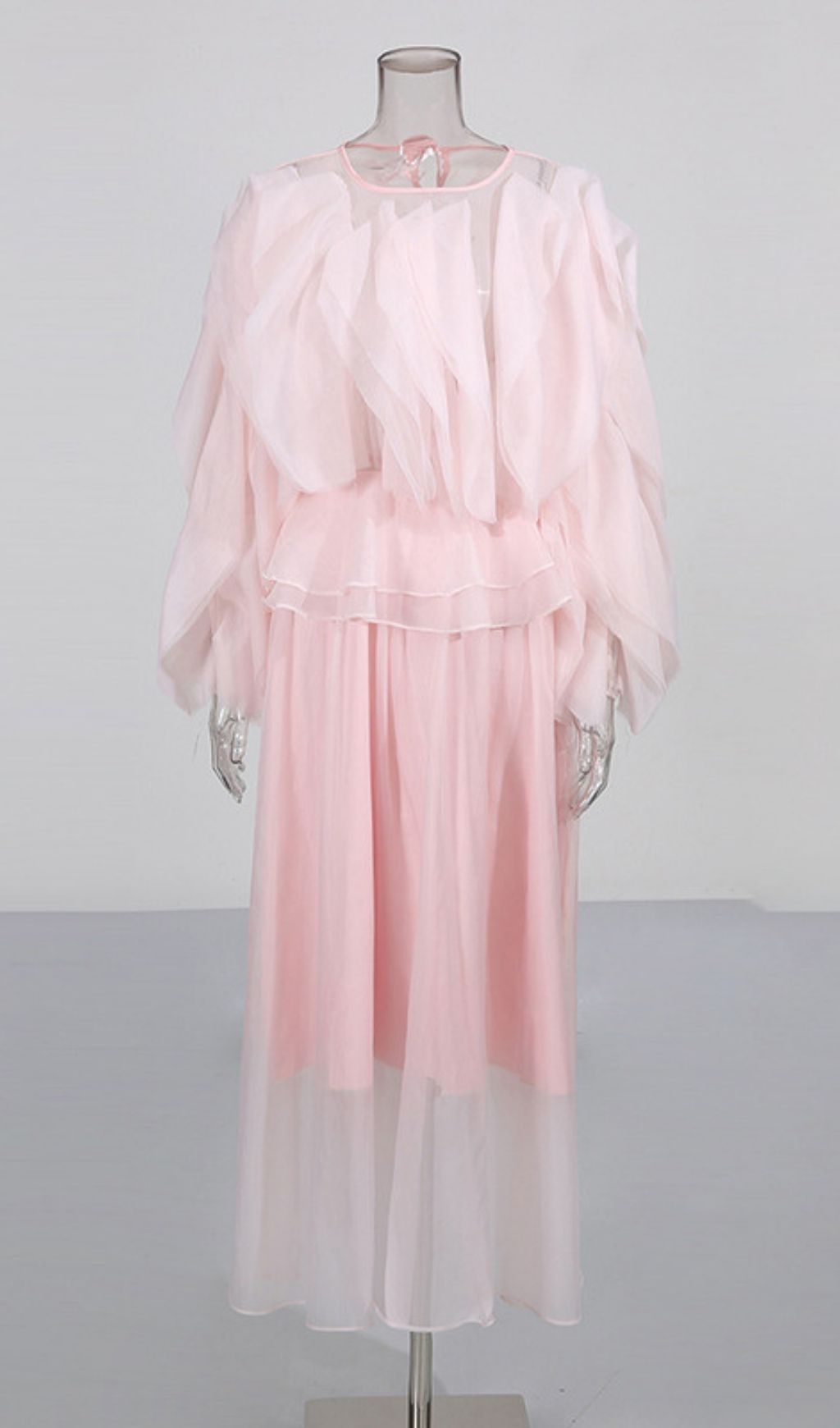 Fashionslee Women Lesley Pink Ruffle Maxi Dress