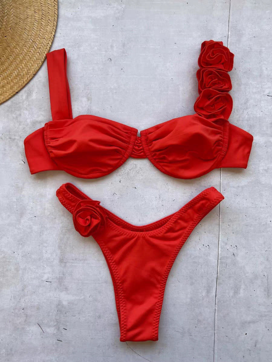 3D Three-Dimensional Flower Split Bikini - OWNCI 3D Three-Dimensional Flower Split Bikini - OWNCI
