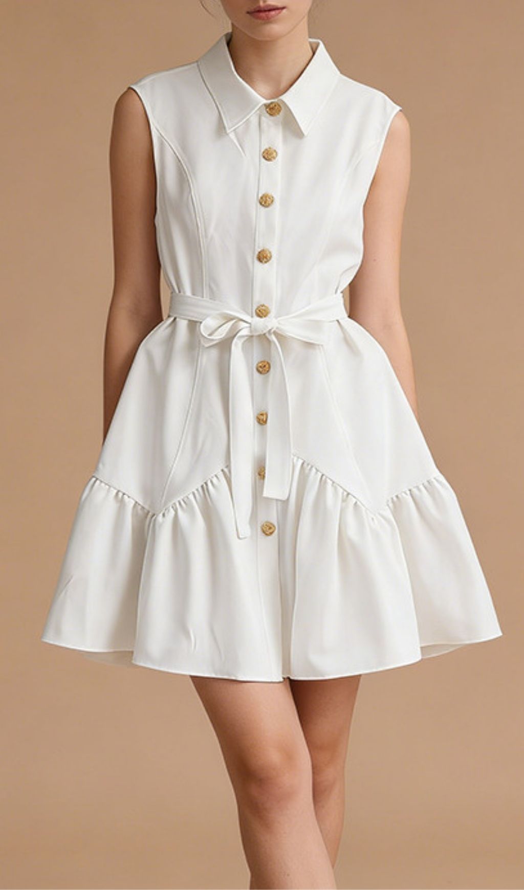 Fashionslee Women Leni Single-Breasted Mini Dress
