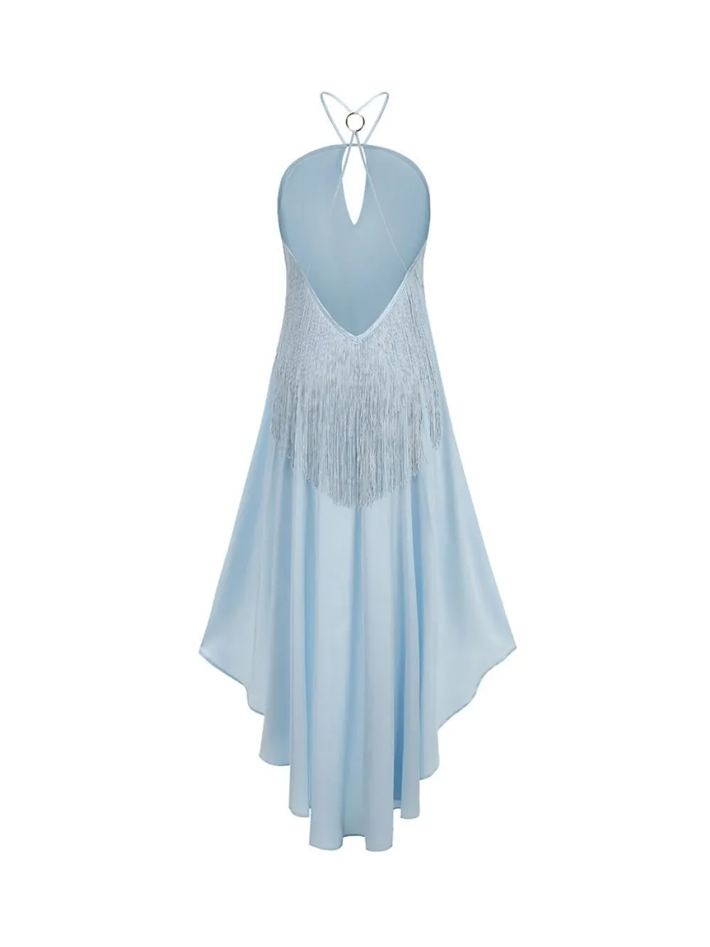 Malina Blue Halter Tassel Maxi Dress - OWNCI Malina Blue Halter Tassel Maxi Dress - OWNCI