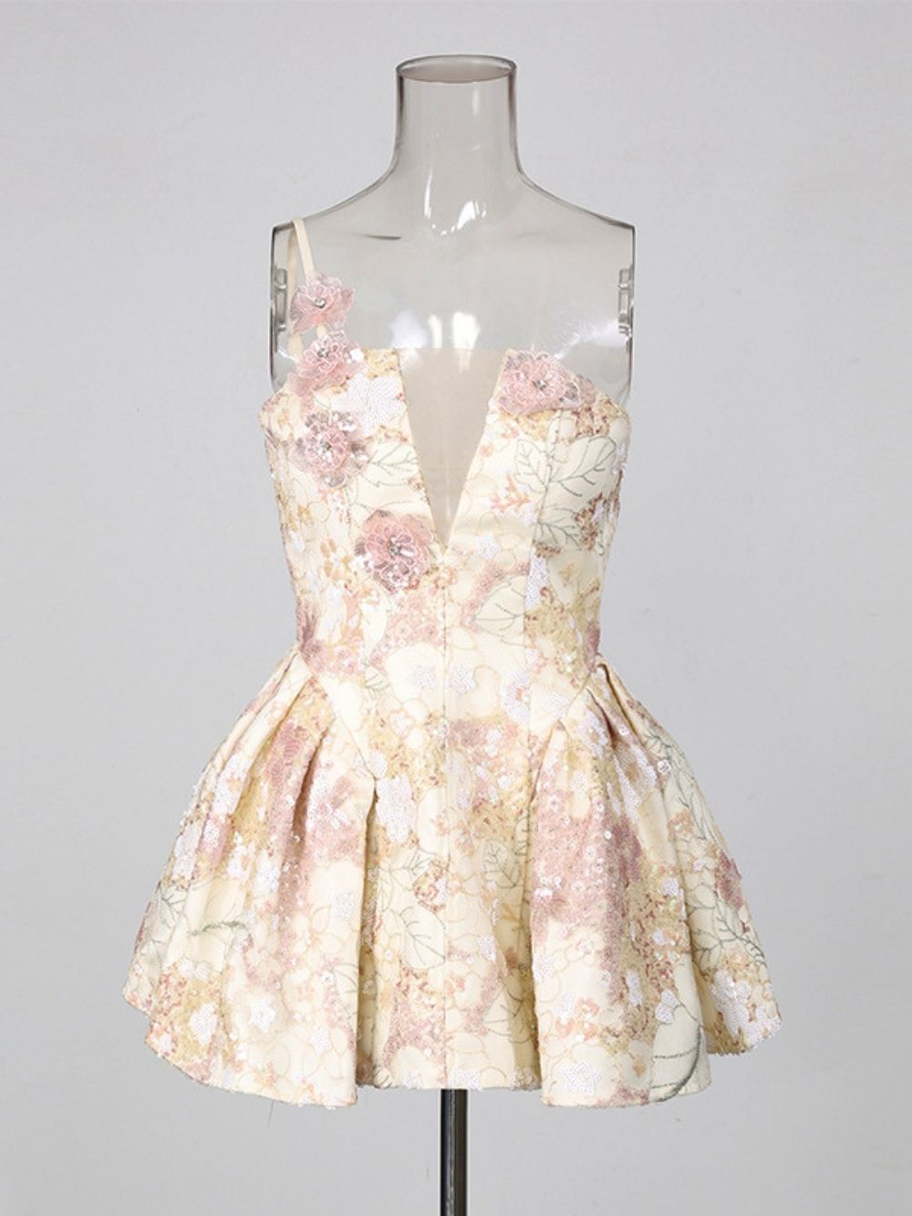 Maddox Flower Sequin Mini Dress