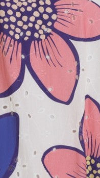 Penelope Botanic Blue-Pink Print Eyelet Maxi Dress - OWNCI