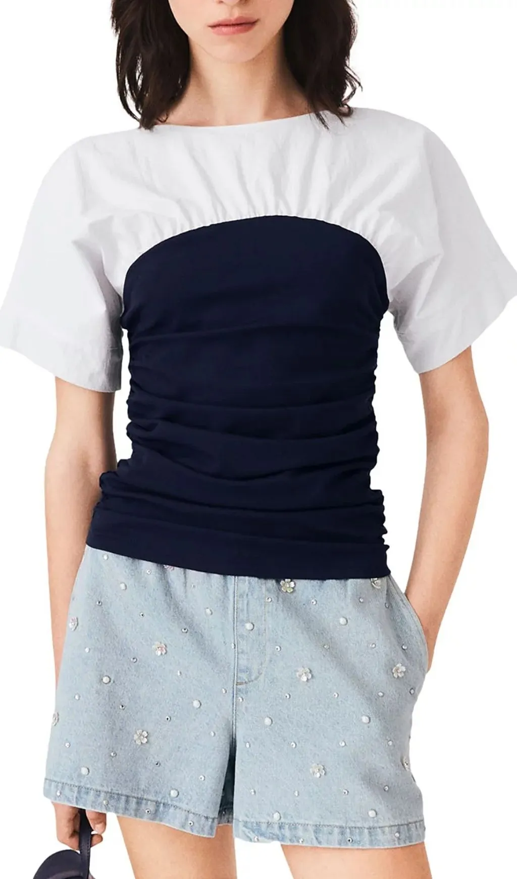 Fashionslee Women Pleated Jersey Top