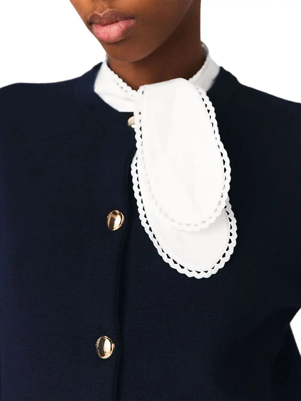 Detachable Embroidered Collar Cardigan - OWNCI Detachable Embroidered Collar Cardigan - OWNCI