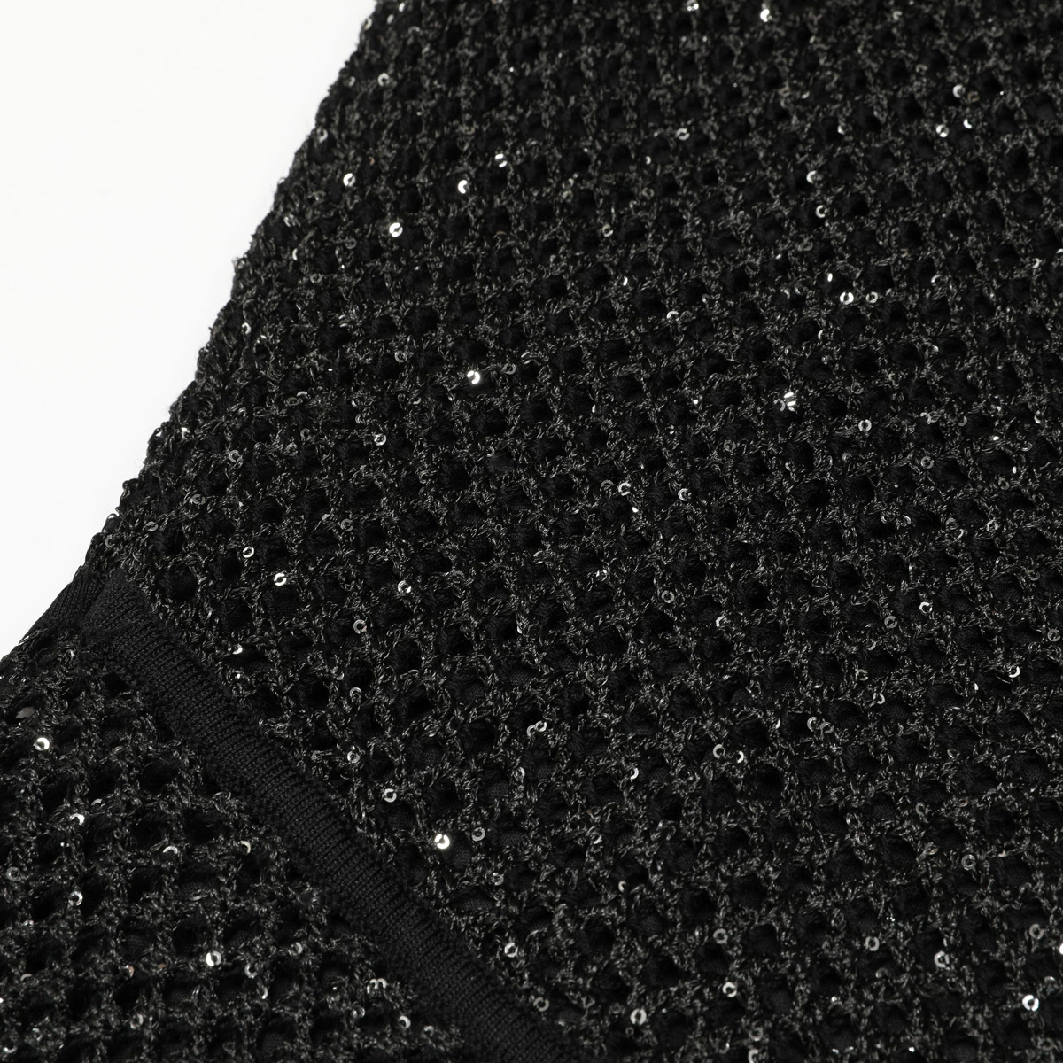 Kimbra Black Sleeveless Sequin Knit Midi Dress