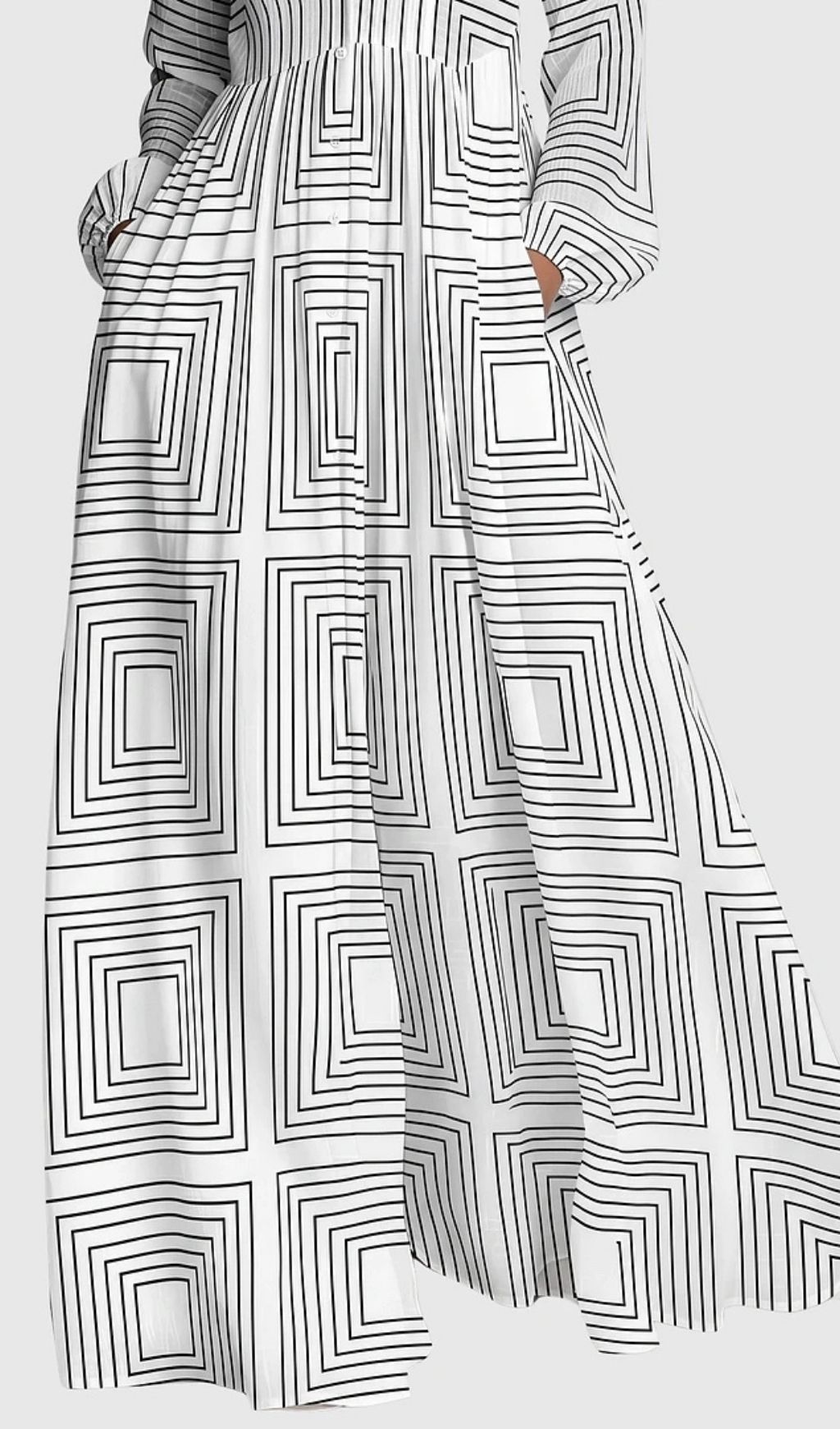 Judie Geometric Print Maxi Dress - White