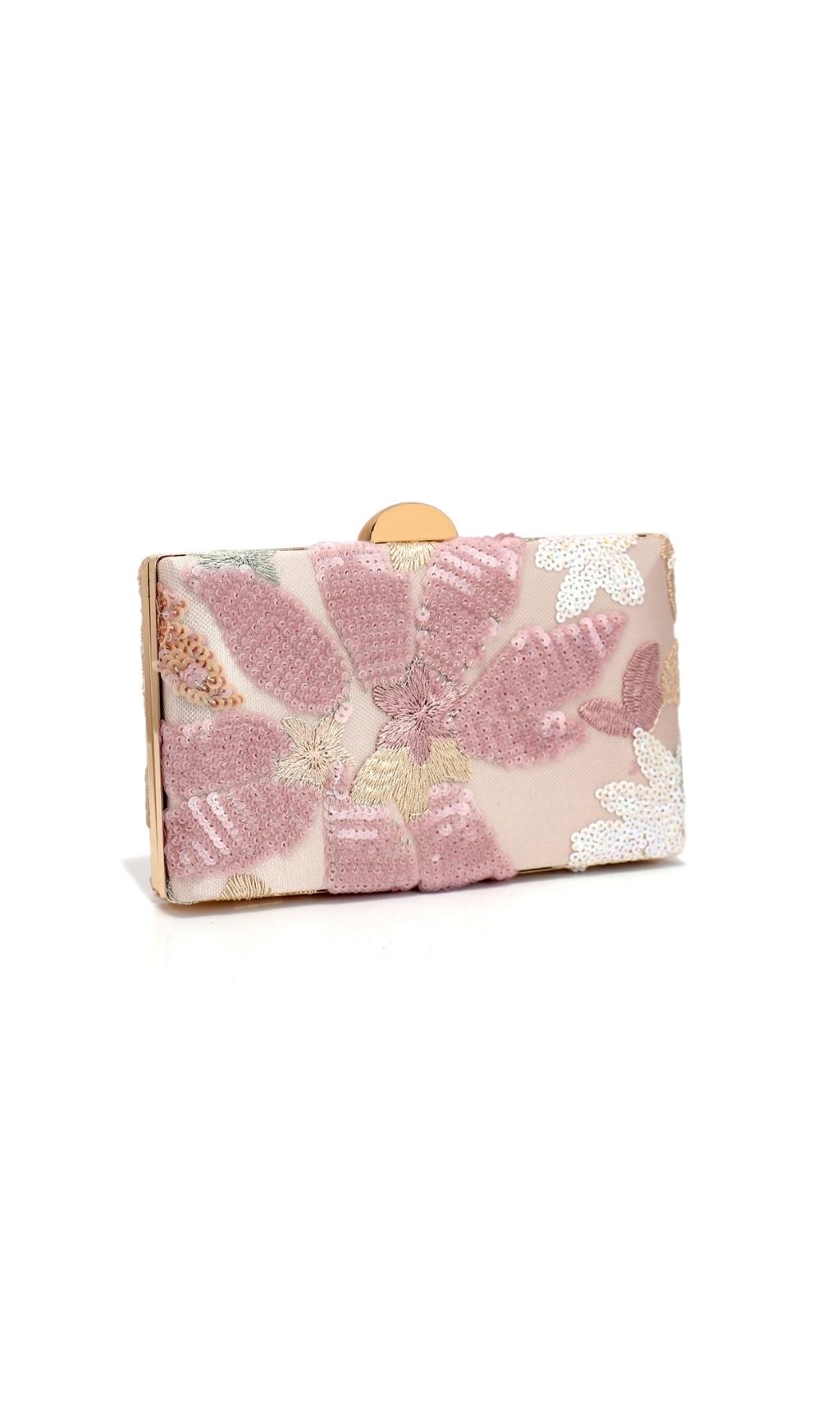 Fashionslee Women Leatrix Pink Sequin Flower Handbag