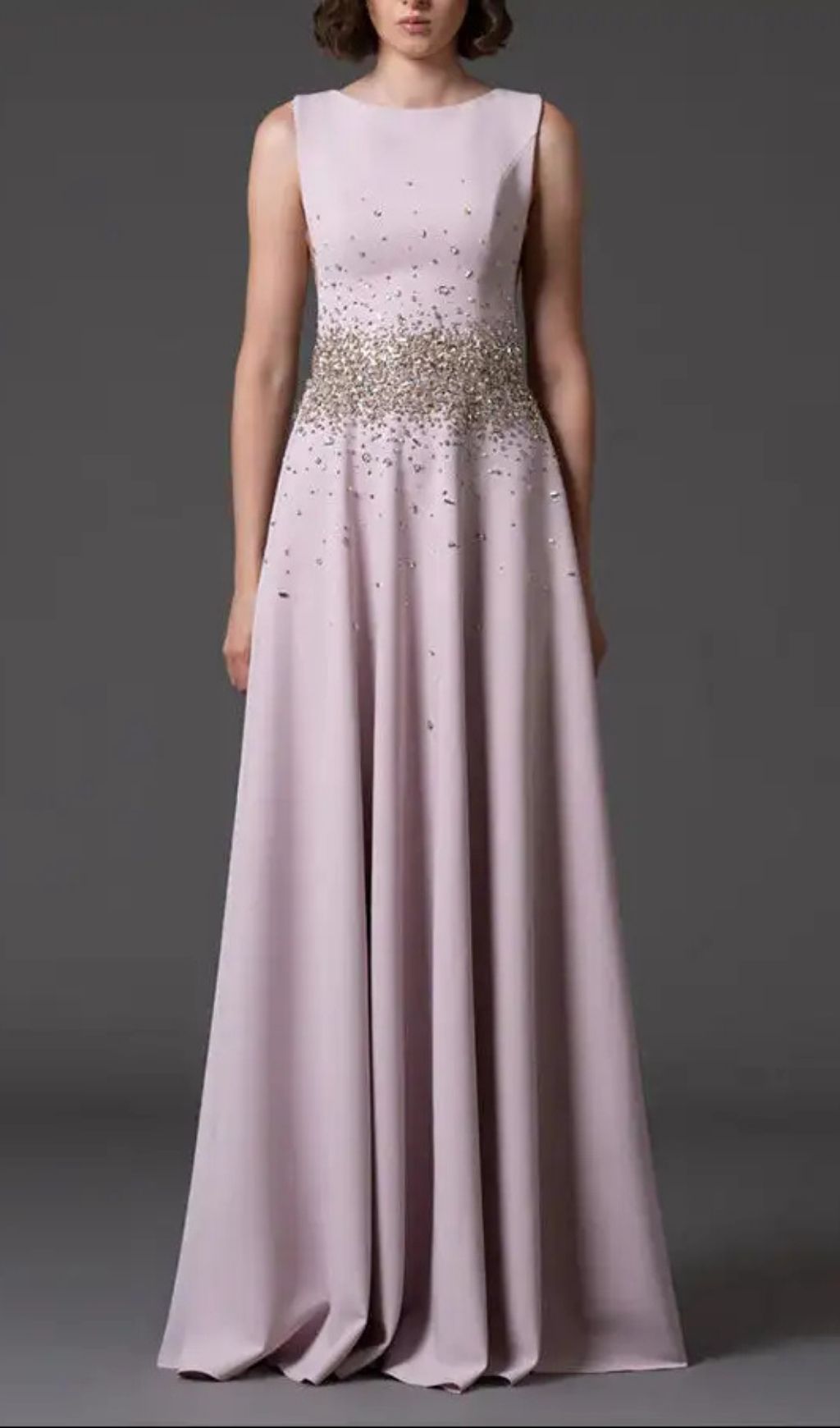 Pandora Beaded Rhinestone Sleeveless Maxi Dress - Pink