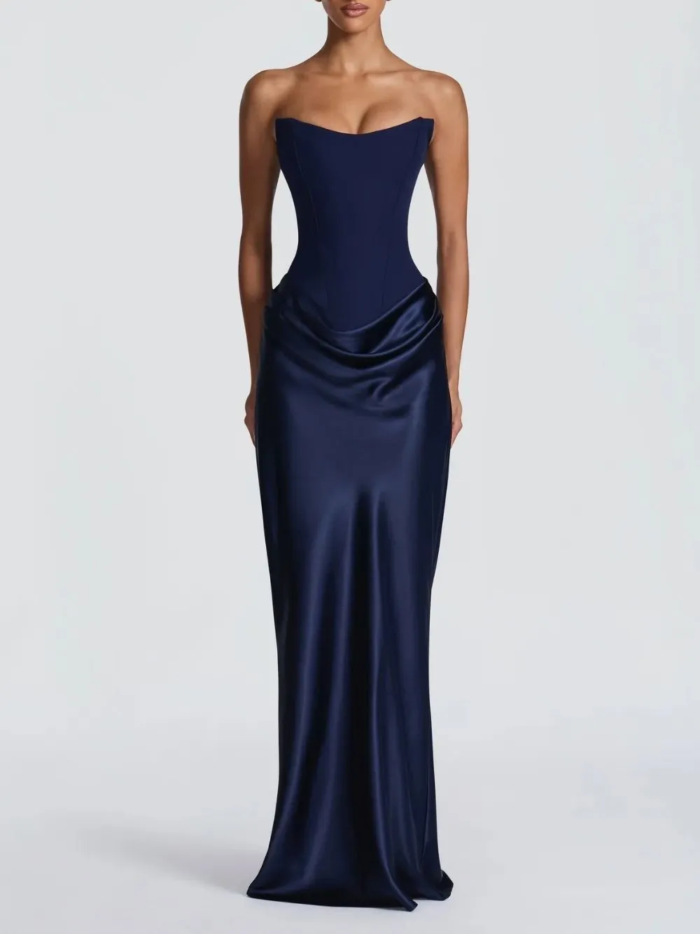 Malani Strapless Ruched Maxi Dress