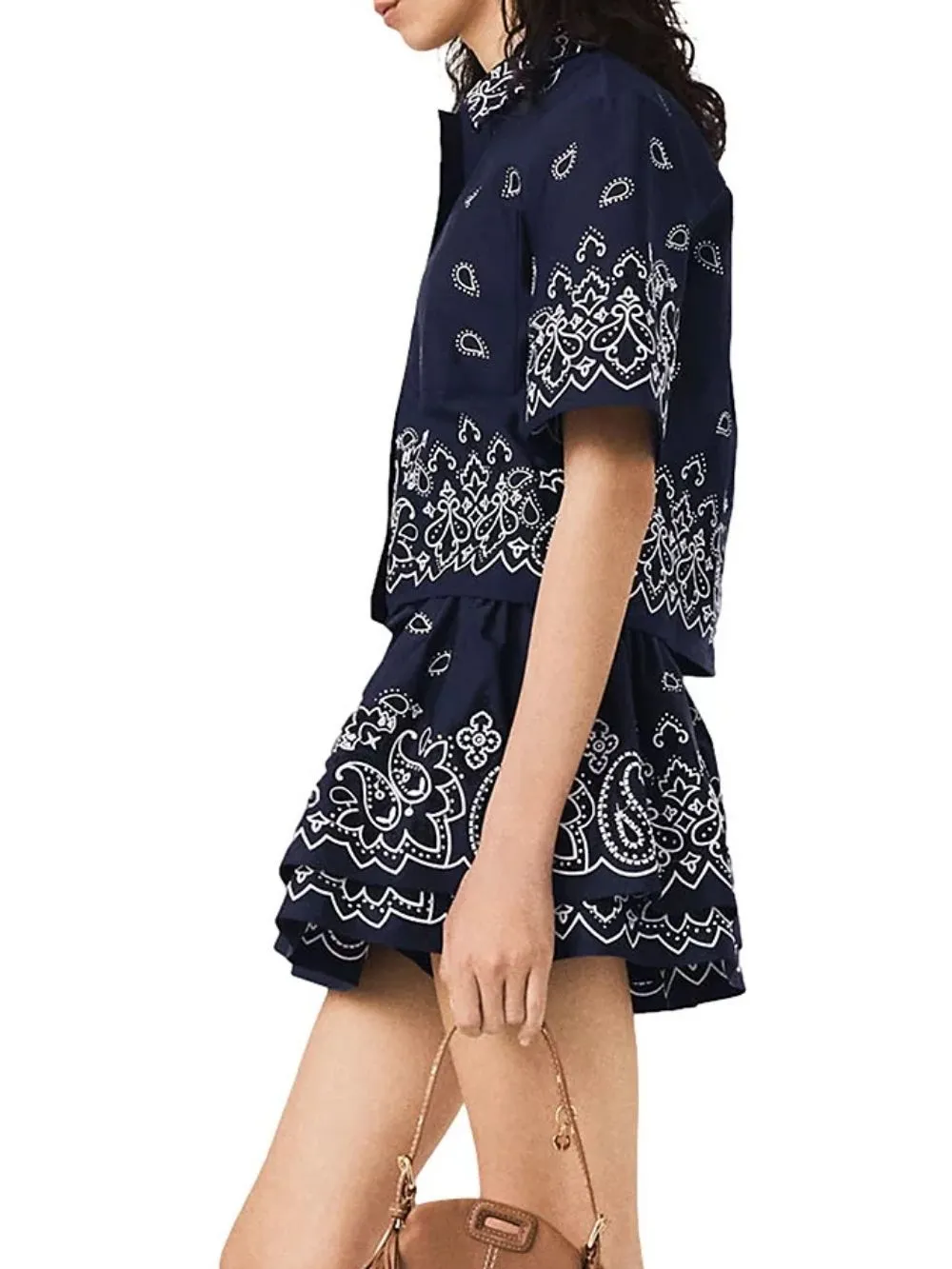 Casile Cropped Embroidered Taffeta Shirt - OWNCI