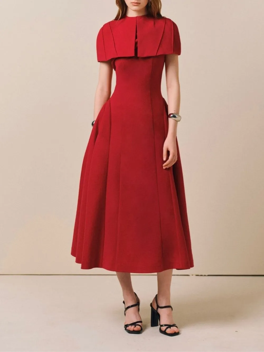 Maille Red Midi Dress - OWNCI