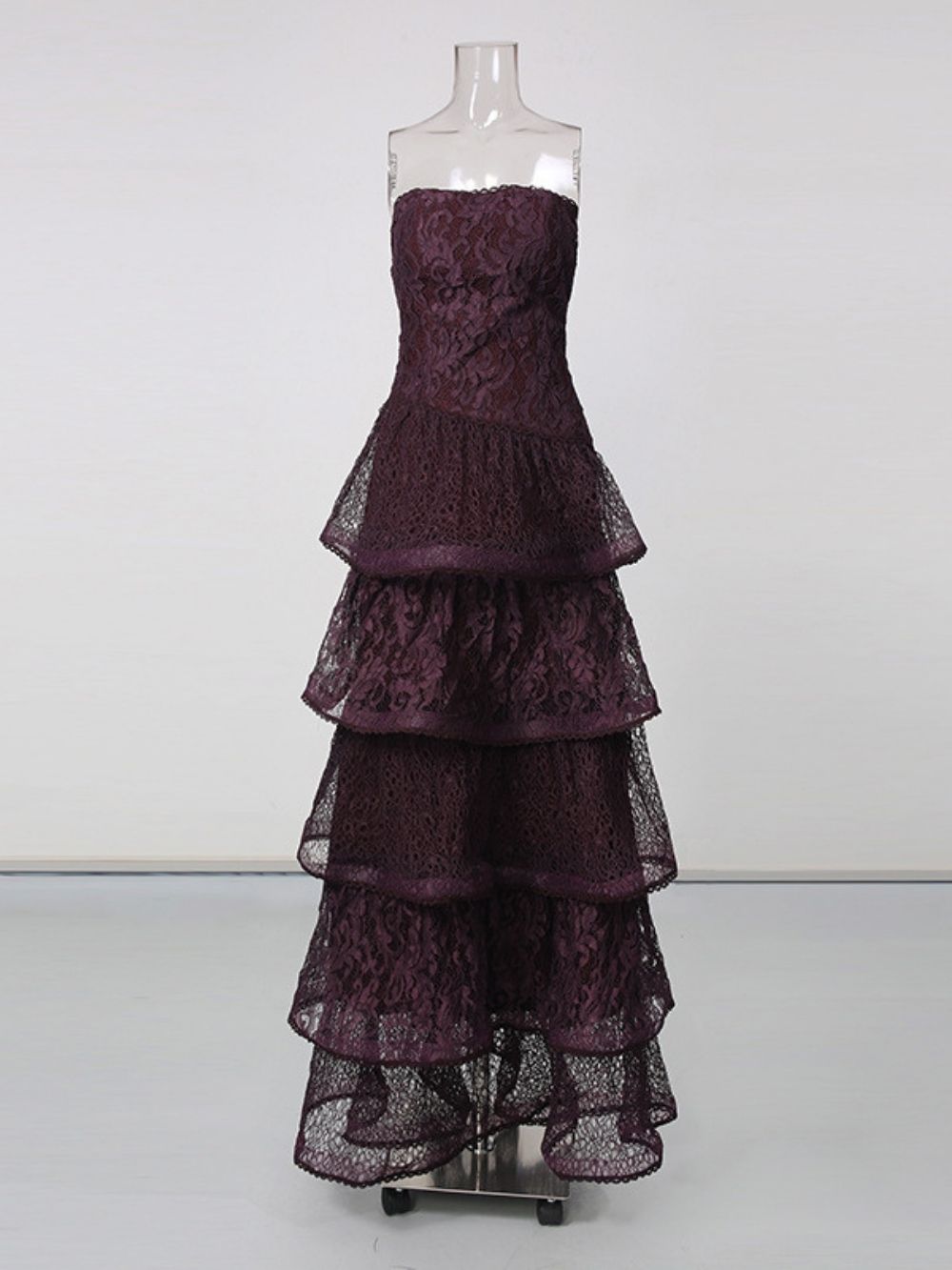Manjit Purple Strapless Layered Maxi Dress - OWNCI