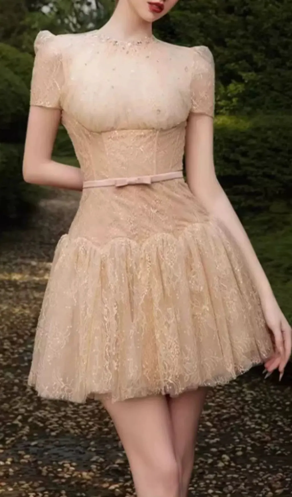Fashionslee Women Madaline Lace Mini Dress
