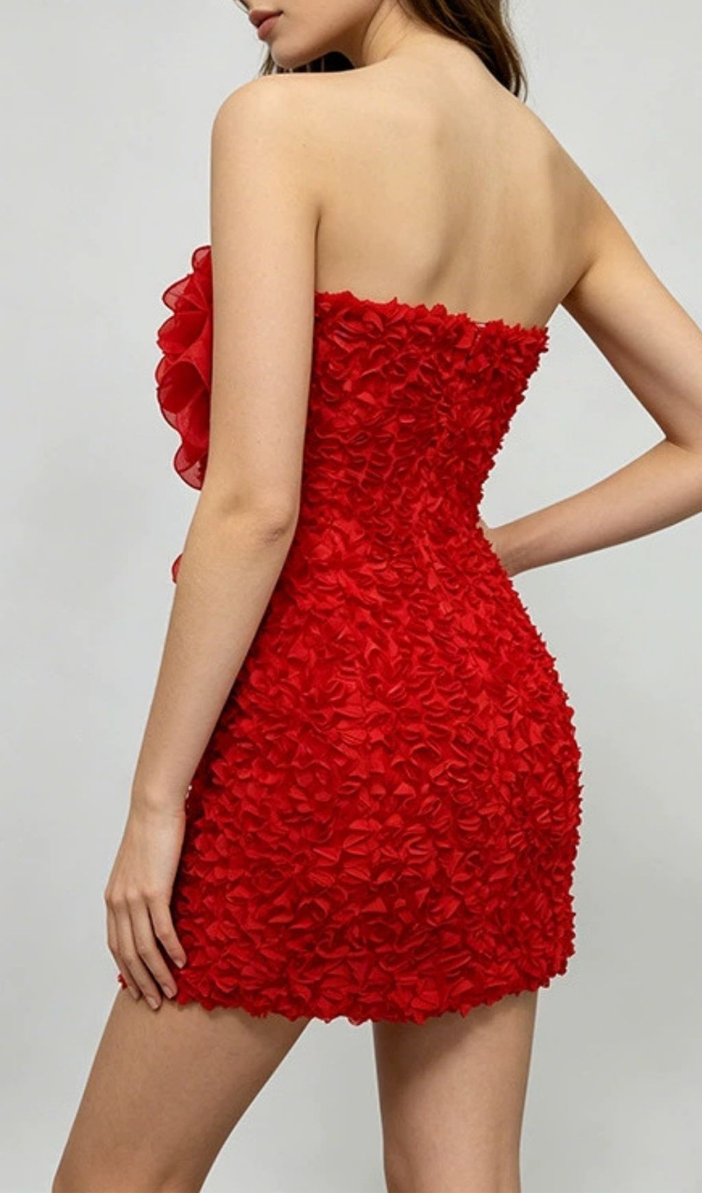 Fashionslee Women Fyndoric Strapless Flower Mini Dress
