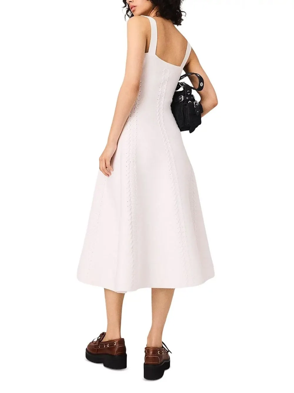 Rorsya Pointelle Knit Midi Dress - OWNCI