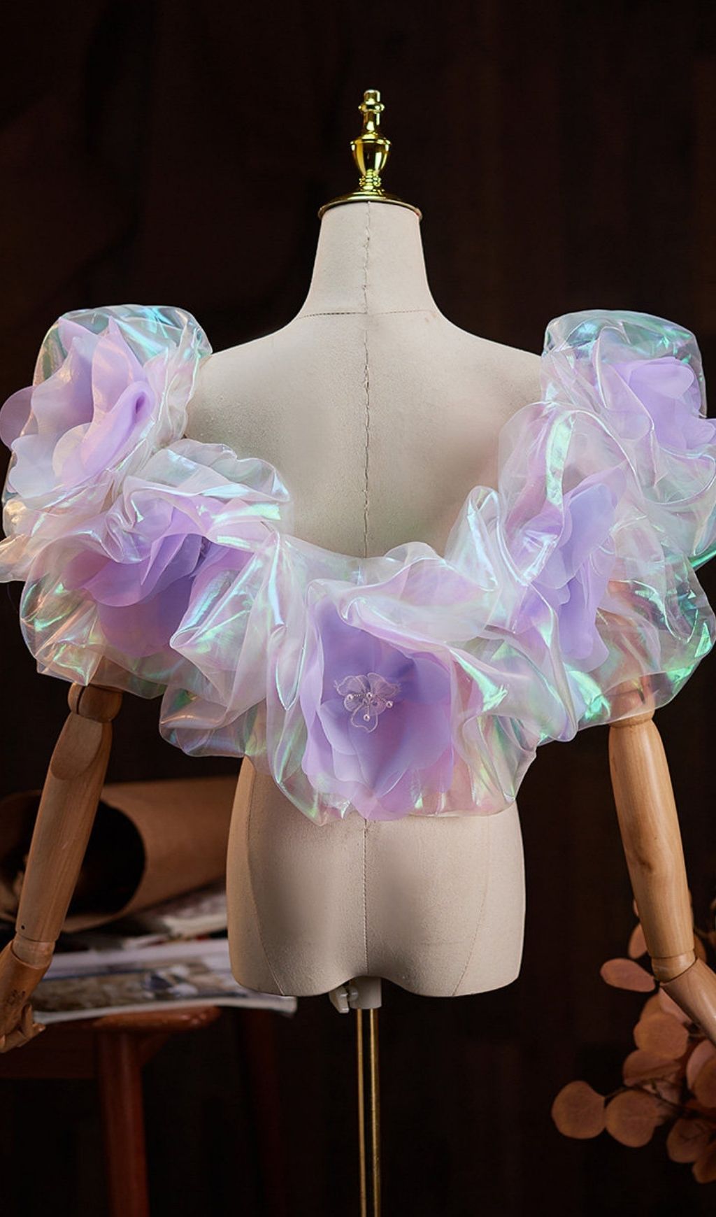 Leiya Purple Flower Shawl