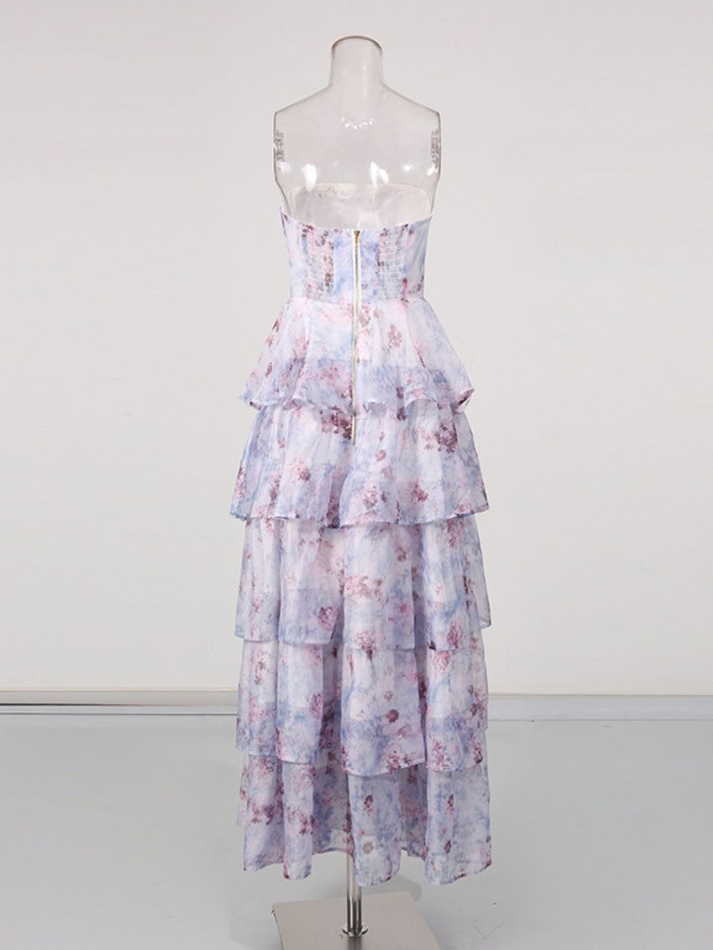 8154c9caad3bd34bdaa5bfab9b62cc15 Kylden Strapless Floral Tiered Maxi Dress