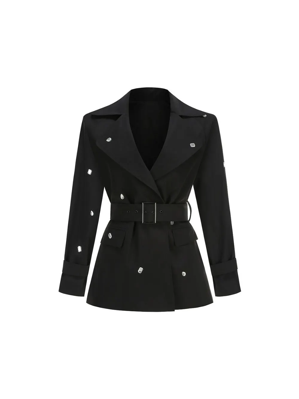 Malika Black Rhinestone Blazer Dress - OWNCI Malika Black Rhinestone Blazer Dress - OWNCI
