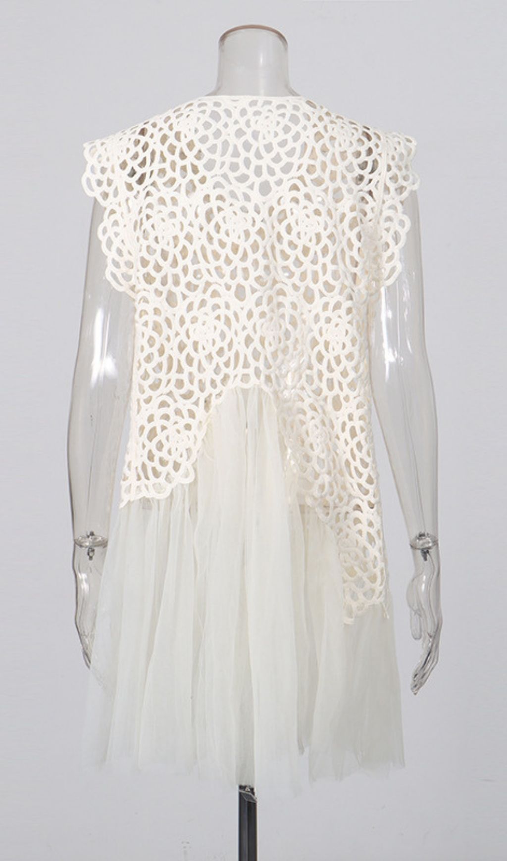 Fashionslee Women Lelio Embelllished Mesh Mini Dress