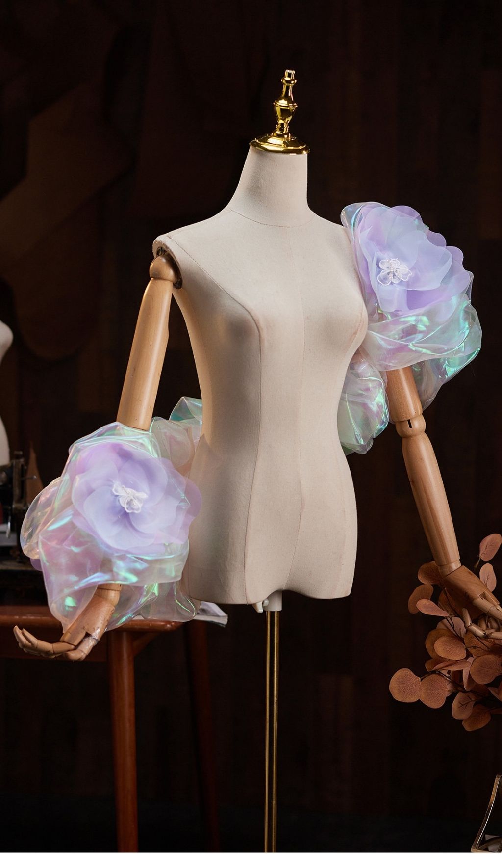 Leiya Purple Flower Shawl